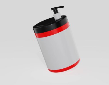 Uzun başlıklı plastik şişe modeli beyaz arka planda izole edildi. 3d illüstrasyon