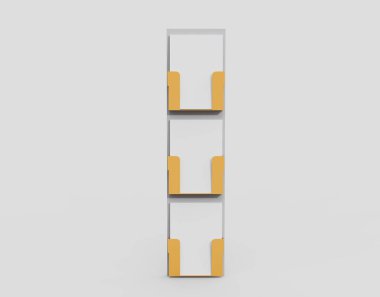 Dergi stand-up modeli beyaz arka planda izole edildi. 3d illüstrasyon