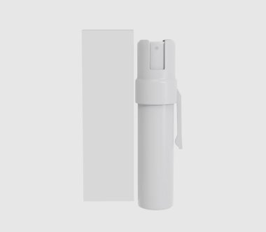 Spray bottle mockup. Aerosol can, cylinder deodorant. Metallic tube with plastic cap. 3d illustration