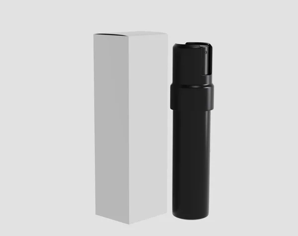 Spray Bottle Mockup Aerosol Can Cylinder Deodorant Metallic Tube Plastic — Fotografia de Stock