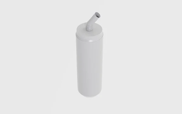 Γυαλιστερό Πλαστικό Κύπελλο Straw Mockup Απομονώνονται Λευκό Φόντο Εικονογράφηση — Φωτογραφία Αρχείου