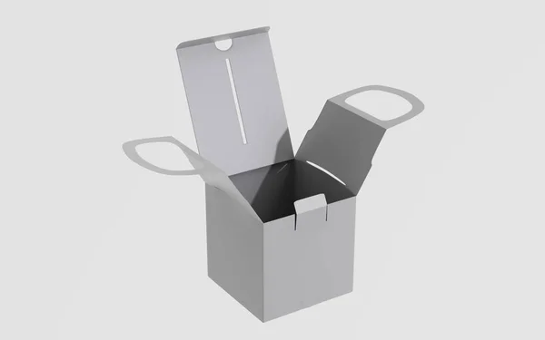 Geopend Matte Noodles Box Mockup Geïsoleerd Witte Achtergrond Illustratie — Stockfoto