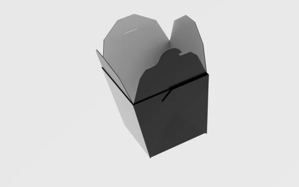白い背景に隔離された開いた麺ボックスモックアップ 3Dイラスト — ストック写真