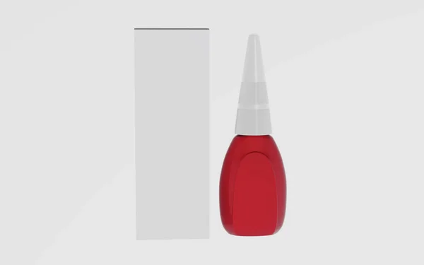 Matte Metallic Super Glue Bottle Mockup Isolated White Hintergrund Illustration — Stockfoto