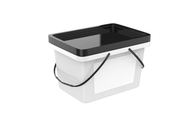 10L Matte Plastic Bucket Mockup Isolated White Background Illustration — Stock Photo, Image
