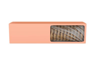 Gerçekçi kurabiyeler, bisküviler, kremalı, beyaz arka planda izole edilmiş çikolata kutusu. 3d illüstrasyon