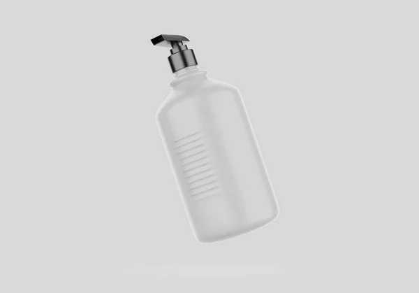 Botella Plástico Con Boquilla Larga Mockup Aislado Sobre Fondo Blanco —  Fotos de Stock