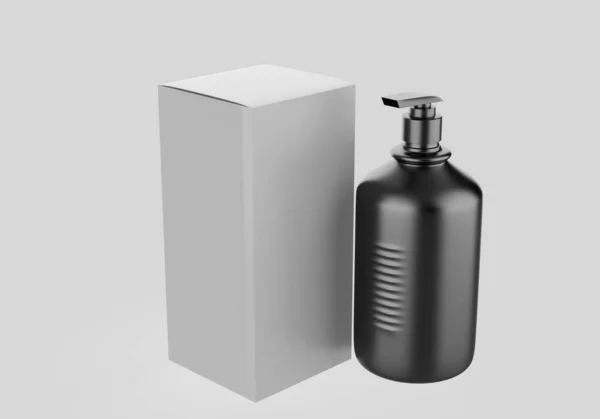 塑料瓶 长喷嘴杯 白色背景隔离 3D说明 — 图库照片