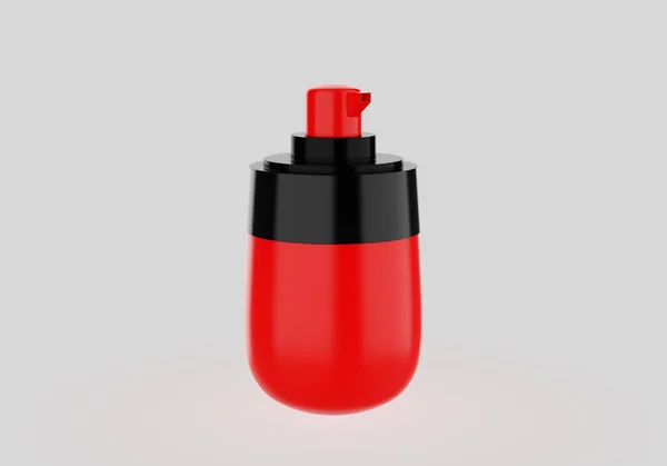 Bottiglia Plastica Con Ugello Mockup Isolato Sfondo Bianco Illustrazione — Foto Stock