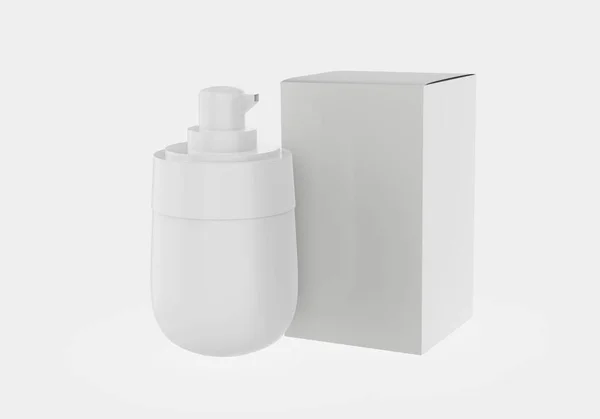 Plastikowa Butelka Makietą Dyszy Izolowana Białym Tle Ilustracja — Zdjęcie stockowe