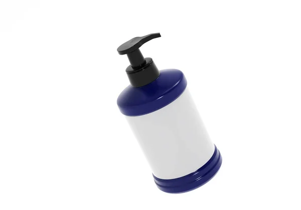 现实的化妆品瓶可以喷雾器容器 汤和其他化妆品有盖子和没有盖子 模拟你的设计模板 3D插图 — 图库照片