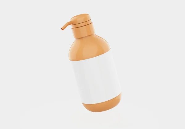 現実的な化粧品ボトルは コンテナを噴霧することができます クリーム スープ その他の化粧品のためのディスペンサーふたなし デザインをモックするためのテンプレート 3Dイラスト — ストック写真