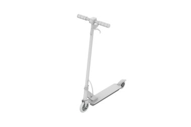 Elektrikli Scooter Mockup beyaz arka planda izole edildi. 3d illüstrasyon