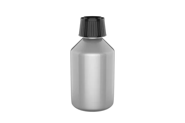 Metallisierte Sirupflaschen Attrappe Isoliert Auf Weißem Hintergrund Illustration — Stockfoto