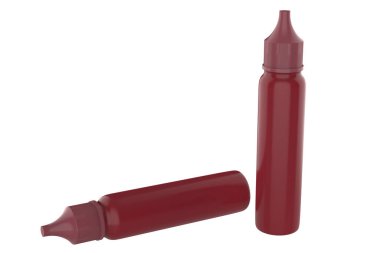 30 ml 'lik Vape Düşüren İnce Şişe Modeli Beyaz Arkaplanda İzole Edildi. 3d illüstrasyon