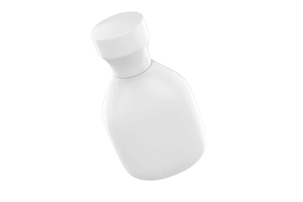 光沢のあるボトルモックアップは白い背景に隔離されています 3Dイラスト — ストック写真