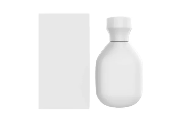 Γυαλιστερό Μπουκάλι Mockup Απομονώνονται Λευκό Φόντο Εικονογράφηση — Φωτογραφία Αρχείου