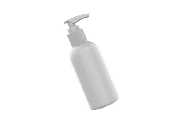 Garrafa Plástico Brilhante Com Dispenser Mockup Para Sabão Líquido Shampoo — Fotografia de Stock