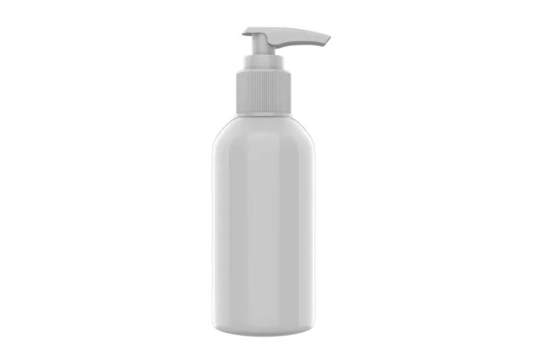 Botella Plástico Brillante Con Dispensador Maqueta Para Jabón Líquido Champú — Foto de Stock