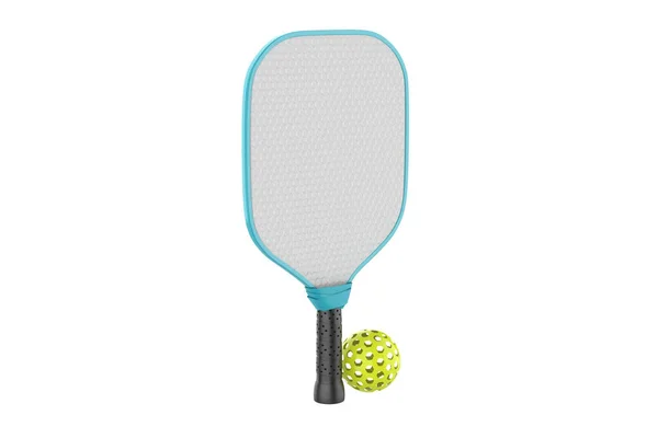 stock image pickleball sport equipment - paddels and balls isolated on white background - 3d illustration