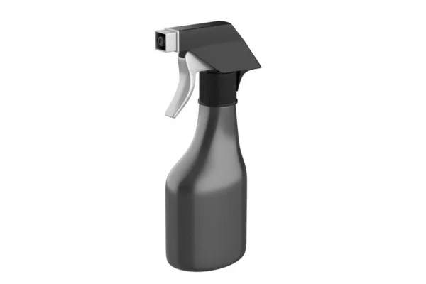 空白塑料喷雾洗涤剂瓶隔离在白色背景上 包装模板模型集合 3D示例 — 图库照片