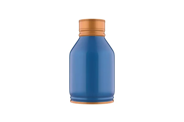 Mockup Botol Sirup Metalisasi Terisolasi Latar Belakang Putih Ilustrasi — Stok Foto