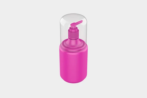 Blank Plastflaska Med Dispenser Mockup För Flytande Tvål Schampo Dusch — Stockfoto