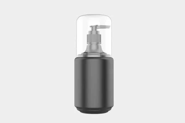 Bouteille Plastique Brillant Avec Distributeur Modèle Pour Liquide Savon Shampooing — Photo