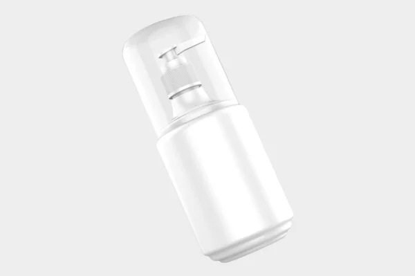 液体石鹸シャンプーシャワージェルローション用ディスペンサーモックアップ付き光沢のあるプラスチックボトル 3Dイラスト — ストック写真