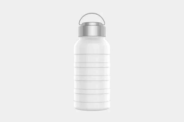 Λευκά Θερμός Μπουκάλι Mockup Πρότυπο Μπουκάλι Ποτό Εικονογράφηση — Φωτογραφία Αρχείου