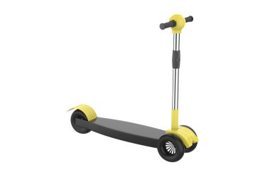 Elektrikli Scooter Mockup beyaz arka planda izole edildi. 3d illüstrasyon
