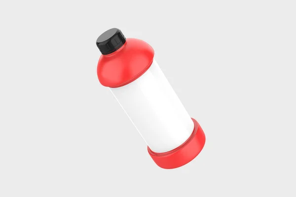 白い背景に分離されたマットプラスチックボトルモックアップ 3Dイラスト — ストック写真