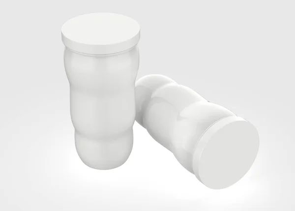 Blank Disposable Plastic Cup Mockup Isolated White Background Illustration — Φωτογραφία Αρχείου