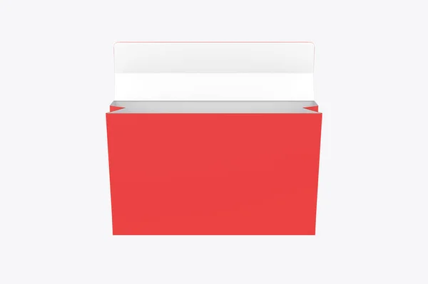 白の背景に隔離されたペーパーボックスのモックアップ 3Dイラスト — ストック写真