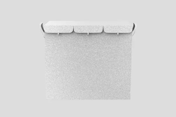 ホワイトバックグラウンドで隔離されたバスルームバスケットモックアップ 3Dイラスト — ストック写真