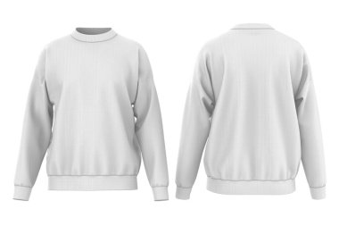 Erkeklerin boş eşofman altı şablonu, iki taraftan, görünmeyen mankenin doğal şekli, baskı için tasarlanmış, beyaz arka planda izole edilmiş. 3d illüstrasyon