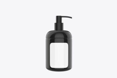 Beyaz arka planda Pompa Mockup izole edilmiş kozmetik şişe. 3d illüstrasyon