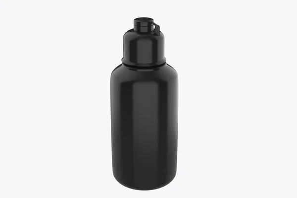 Glossy Plastic Cosmetic Bottle Mockup Isolated White Background Illustration — Stock Photo, Image