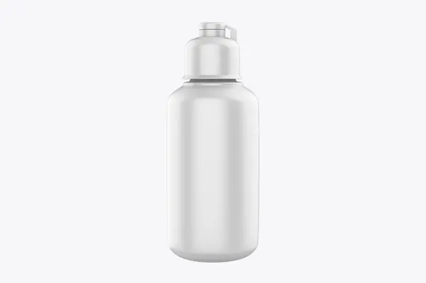 Glossy Plastic Cosmetic Bottle Mockup Isoliert Auf Weißem Hintergrund Illustration — Stockfoto