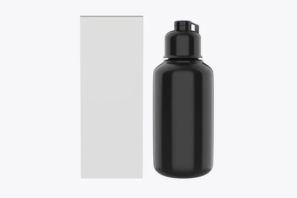 Glänsande Plast Kosmetisk Flaska Mockup Isolerad Vit Bakgrund Illustration — Stockfoto