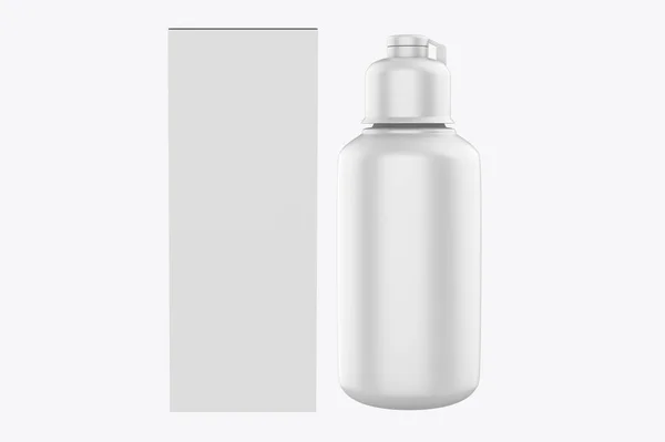 Botella Cosmética Plástica Brillante Mockup Aislado Sobre Fondo Blanco Ilustración —  Fotos de Stock