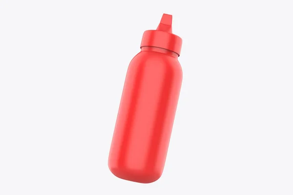 Matte Sauce Bottle Mockup Isolated White Background Illustration — Stock Photo, Image