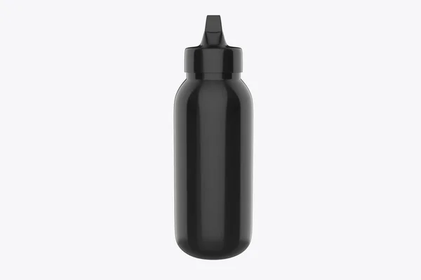 Matte Sauce Bottle Mockup孤立在白色背景下 — 图库照片