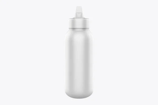 Matte Sauce Bottle Mockup Isoliert Auf Weißem Hintergrund Illustration — Stockfoto