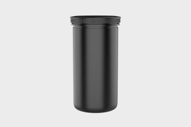 İlaç ya da vitamin takviyesi şişesi beyaz arka planda izole edilmiş tıbbi ilaç plastik şişesi. 3d illüstrasyon