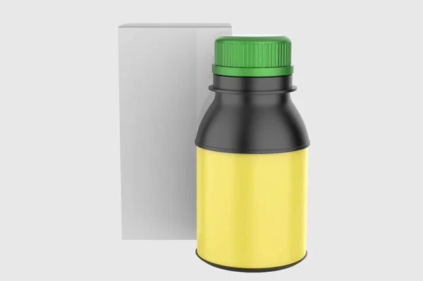白地に分離されたペットボトルモックアップ 3Dイラスト — ストック写真