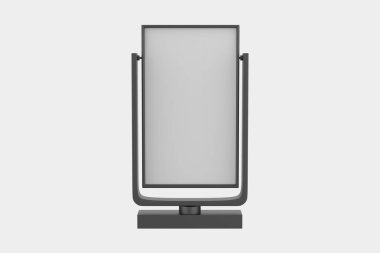Promosyon Stand Mockup 'ı beyaz arka planda izole edildi. 3d illüstrasyon