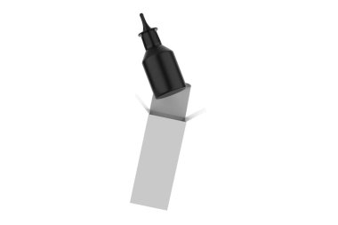 Matte Nozzle Şişe Modeli Beyaz Arkaplanda İzole Edildi. 3d illüstrasyon