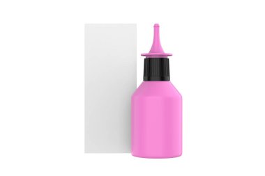 Matte Nozzle Şişe Modeli Beyaz Arkaplanda İzole Edildi. 3d illüstrasyon