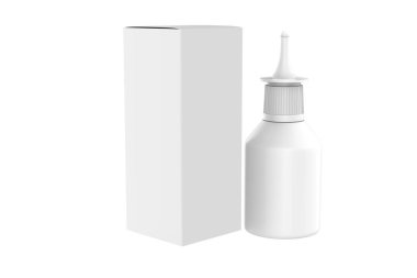 Matte Nozzle Şişe Modeli Beyaz Arkaplanda İzole Edildi. 3d illüstrasyon